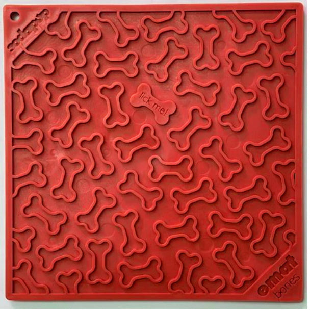 Soda Pup Lick Mat - Red Bones 8x8
