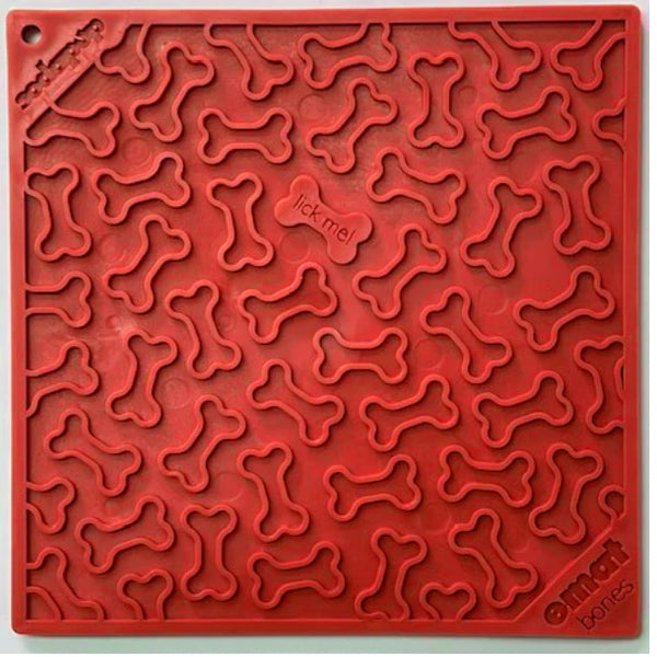 Soda Pup Lick Mat - Red Bones 8x8