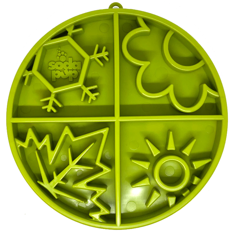 Image of the Soda Pup Four Seasons Enrichment Tray showcasing its unique design and vibrant colours.