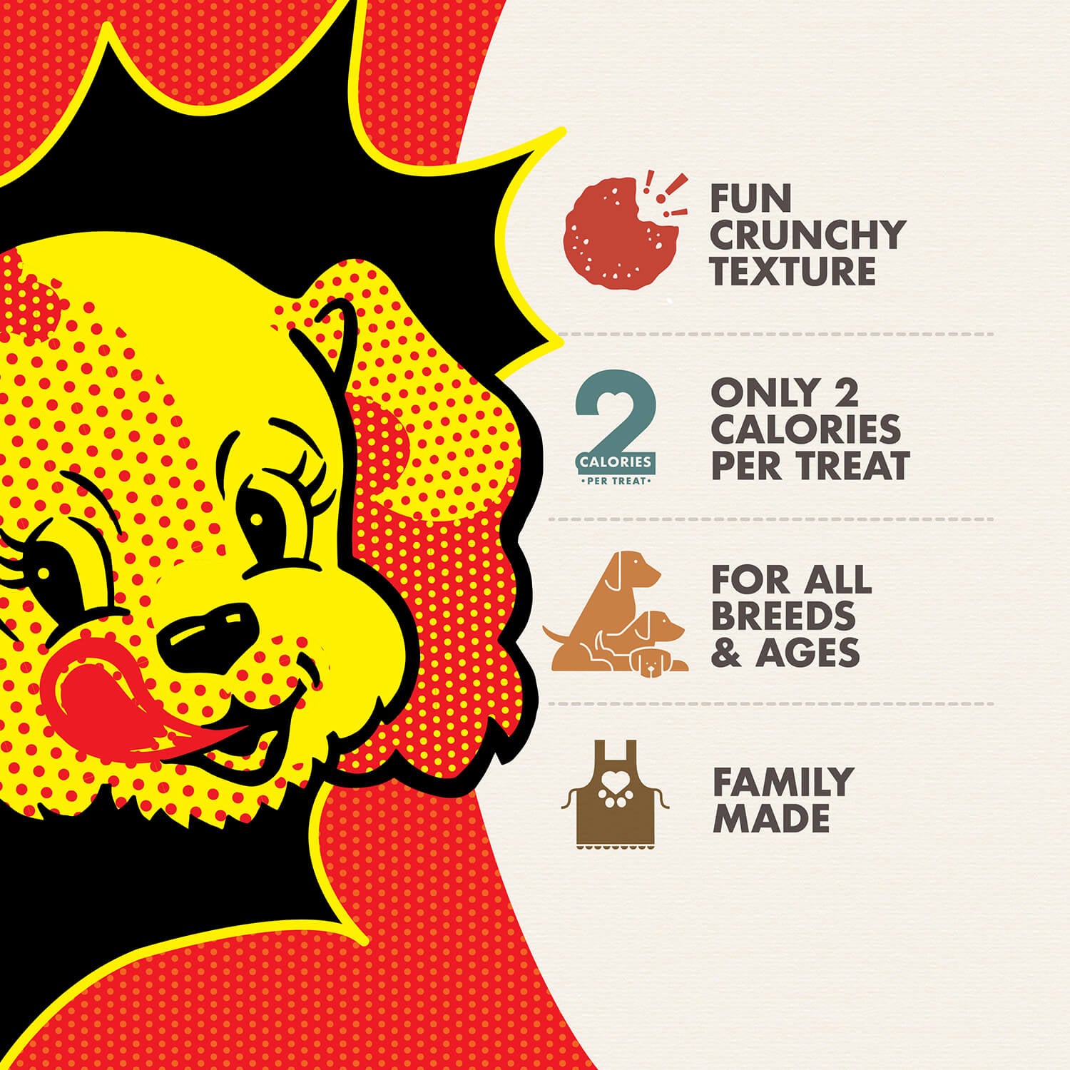 Image highlighting the key features of Fromm Pop'etts - Kickin' Chicken Liver Cracker Snacks.