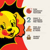 Image highlighting the key features of Fromm Pop'etts - Kickin' Chicken Liver Cracker Snacks.