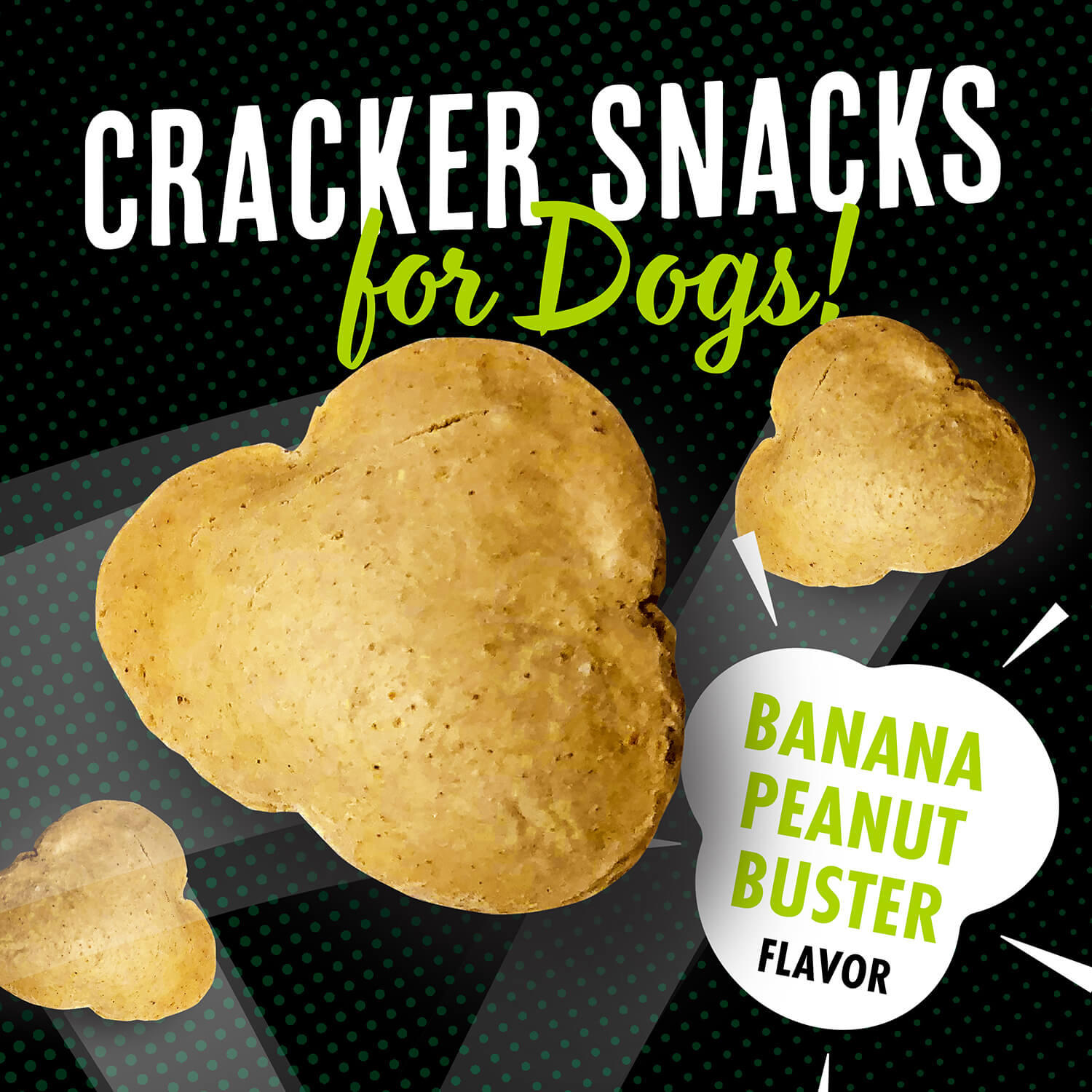 Close-up image of Fromm Pop'etts - Banana Peanut Buster Cracker Snacks, showing their crunchy texture