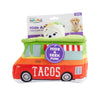 The Outward Hound Hide A Taco Dog Puzzle Toy in its original packaging, highlighting its interactive and enrichment benefits.