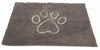 A high-quality image of the Dirty Dog Door Mat in misty grey, showcasing its colour and design.