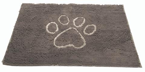 A high-quality image of the Dirty Dog Door Mat in misty grey, showcasing its colour and design.