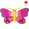 A butterfly-shaped snuffle mat with multiple layers and textures, designed to stimulate foraging instincts and slow down eating.