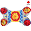 Pawz N Dogz Challenger Bone Snuffle Mat in vibrant fleece and felt design, offering multiple treat-hiding puzzles, perfect for slow feeding and mental enrichment for dogs.