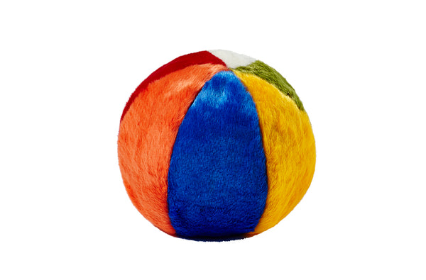 Fluff & Tuff Beach Ball large size plush toy, designed for durable fun with soft fabric that's gentle on dogs’ mouths and perfect for active indoor or outdoor play.