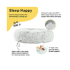 Highlighting the key features of the Best Friends by Sheri Calming Donut Dog Bed, including raised rim support, soft shag fur, and durable materials.