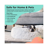 Illustration showcasing the Best Friends by Sheri Calming Donut Dog Bed as free from flame retardants, formaldehyde, skin-irritating chemicals, and harsh dyes.