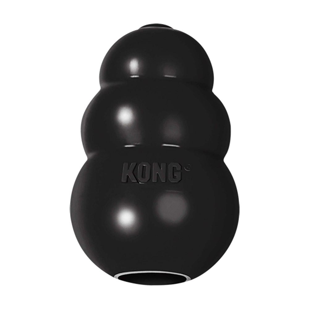 Image of the Kong Extreme showcasing its ultra-durable black rubber and unique design.