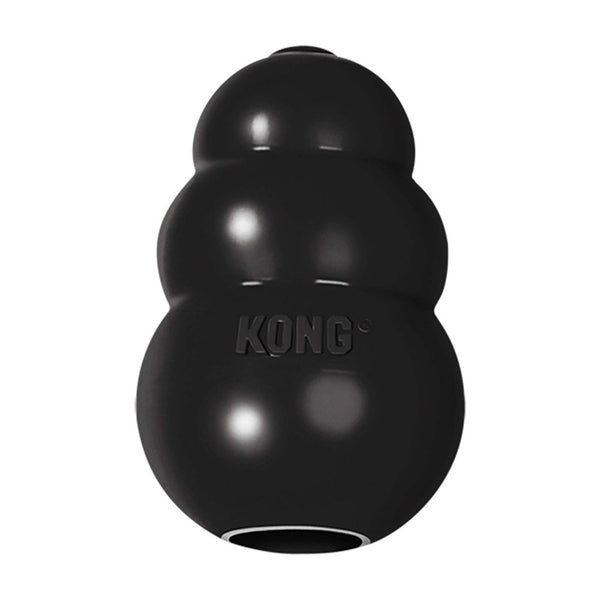 Image of the Kong Extreme showcasing its ultra-durable black rubber and unique design.