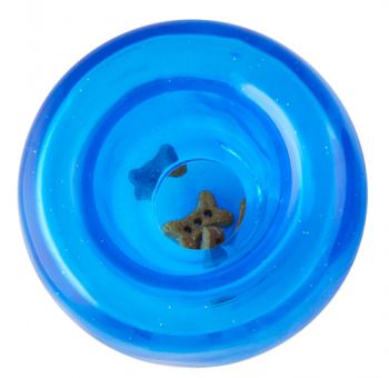 Planet Dog - Orbee Tuff Lil' Snoop interactive puzzle toy in translucent blue, perfect for small dogs seeking mental stimulation.