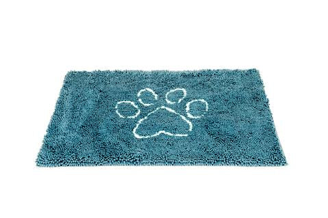 A high-quality image of the Dirty Dog Door Mat in pacific blue, showcasing its colour and design.