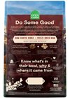 Back view of Open Farm Grain & Legume Free RawMix - Front Range dog food bag, detailing ingredients and nutritional information.