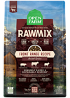 An image of the front of the Open Farm Ancient Grain Rawmix Front Range bag, showcasing the brand logo, product name, and high-quality, nutritious ingredients.