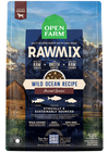 Front view of Open Farm Ancient Grain RawMix - Wild Ocean dog food bag, showcasing Salmon, Whitefish, and Rockfish flavours.