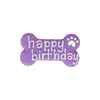 Bosco & Roxy Happy Birthday Bone in purple, a delightful treat to make your dog's birthday extra special.