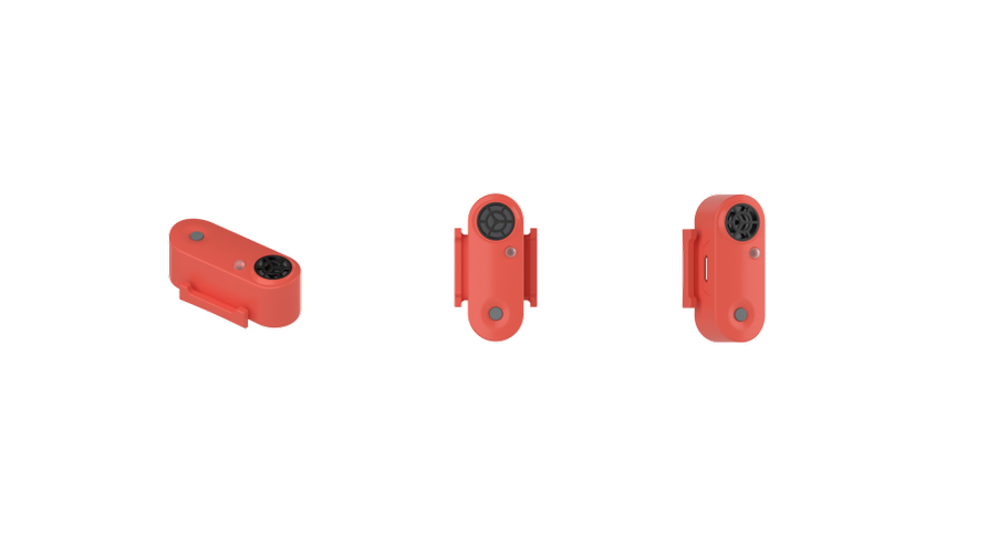 An image of the Tickless Active ultrasonic tick and flea repellent in red, displayed out of its packaging, showing its sleek and portable design.