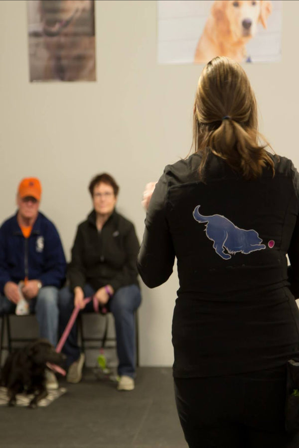 Melissa, our expert instructor, leading engaging and informative puppy classes with patience and passion, guiding both pups and owners towards success.
