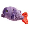 Angled view of Fluff & Tuff Cici Tropical Fish plush dog toy highlighting vibrant colours, reinforced stitching, and soft durable fabric designed for tossing, tugging, and snuggling
