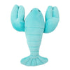 Top view of the Fluff & Tuff Rachel Mini Lobster plush dog toy displaying its full lobster shape, reinforced seams, and soft durable fabric that encourages interactive play, snuggling, and instinctual tugging.