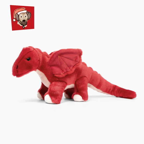 Fluff & Tuff Brody Dragon durable plush dog toy featuring a whimsical green dragon design with soft, reinforced fabric and sturdy stitching — perfect for playful chewing, tugging, and cuddling.
