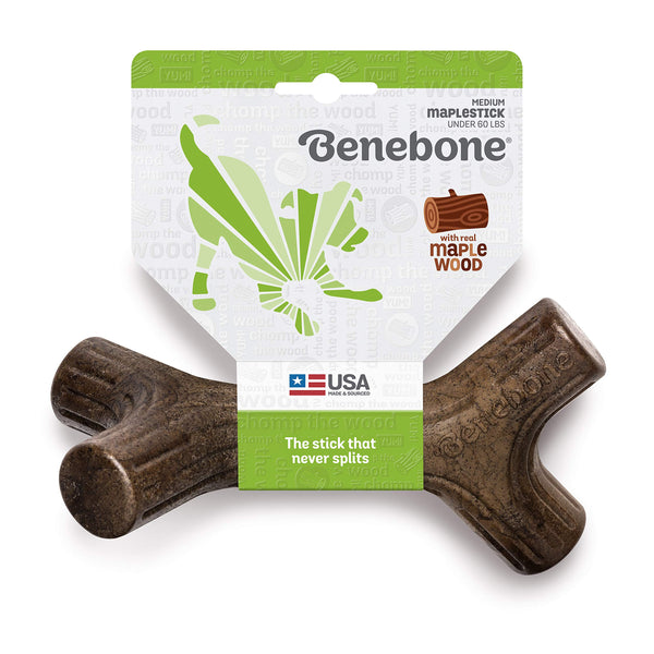 Benebone Maple & Bacon Sticks: Image showing a maple stick packaged for freshness and convenience.