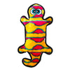 Image showing the orange and pink Outward Hound Durablez Gecko plush dog toy with strong stitching and a long body packed with squeakers for interactive play.