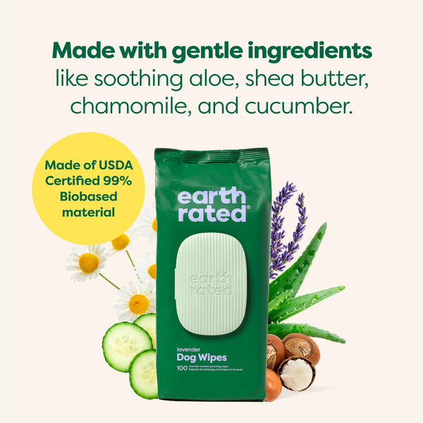 Earth Rated - Textured Pet Grooming Wipes