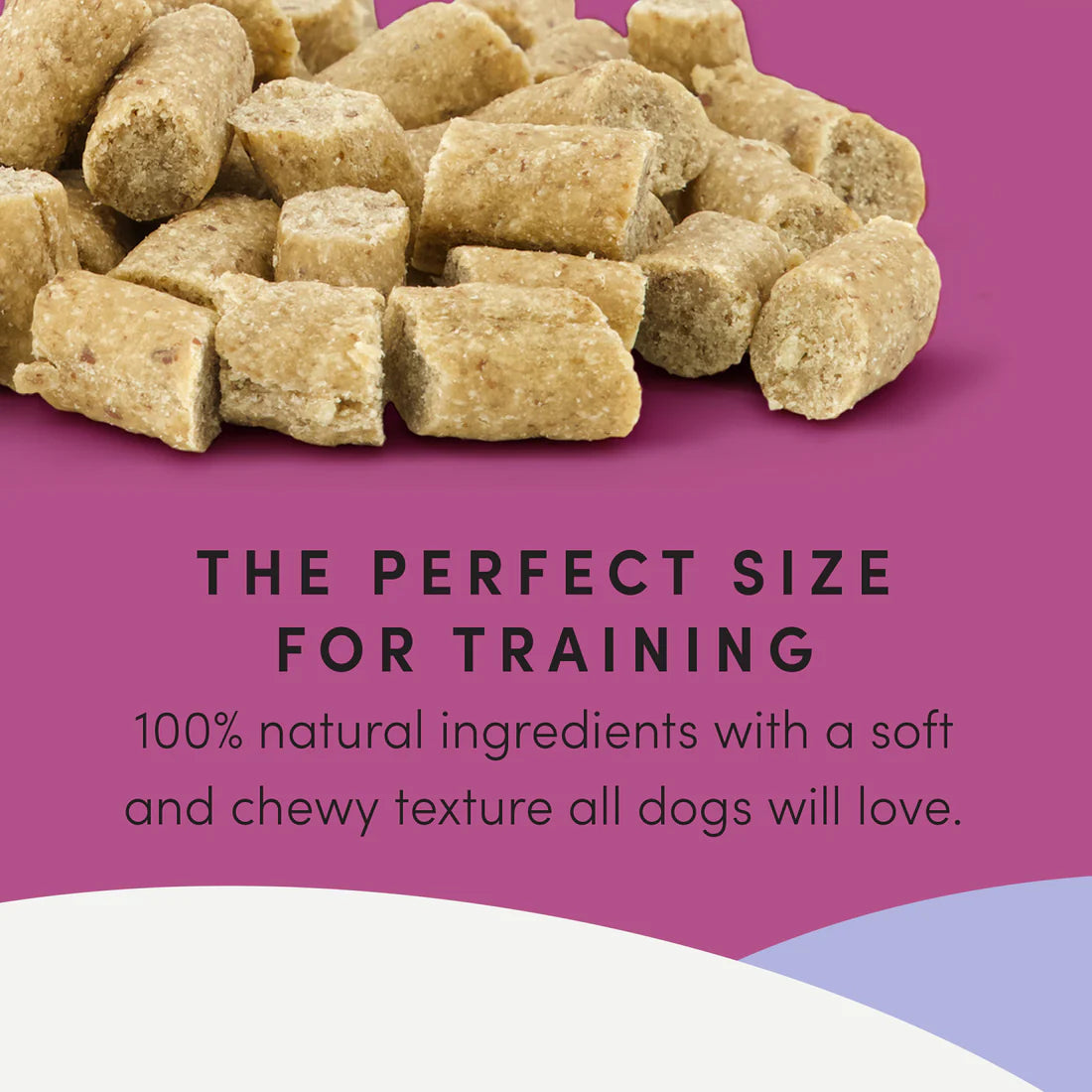 Close-up of Crumps Mini Trainers Lamb treats, perfect for frequent training rewards.