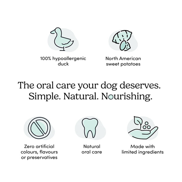 Crumps Naturals Fresh Bites Spearmint natural dog breath treats – a feel-good reward that freshens breath, fights plaque, and makes nose boops and cuddles even better
