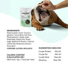 Complete ingredient list for Crumps Naturals Fresh Bites Spearmint featuring hypoallergenic duck, ground oyster shell, kelp, mint, and sage – a short, purposeful, all-natural recipe with nothing artificial