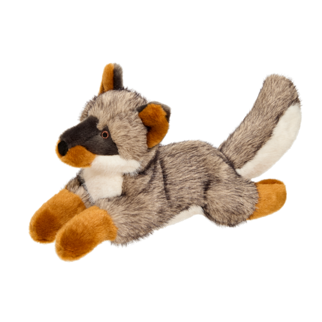 Fluff & Tuff Sterling the Fox plush dog toy featuring ultra-soft fabric, reinforced construction, embroidered details, and durable materials designed for interactive play, carrying, tossing, and comforting cuddles.