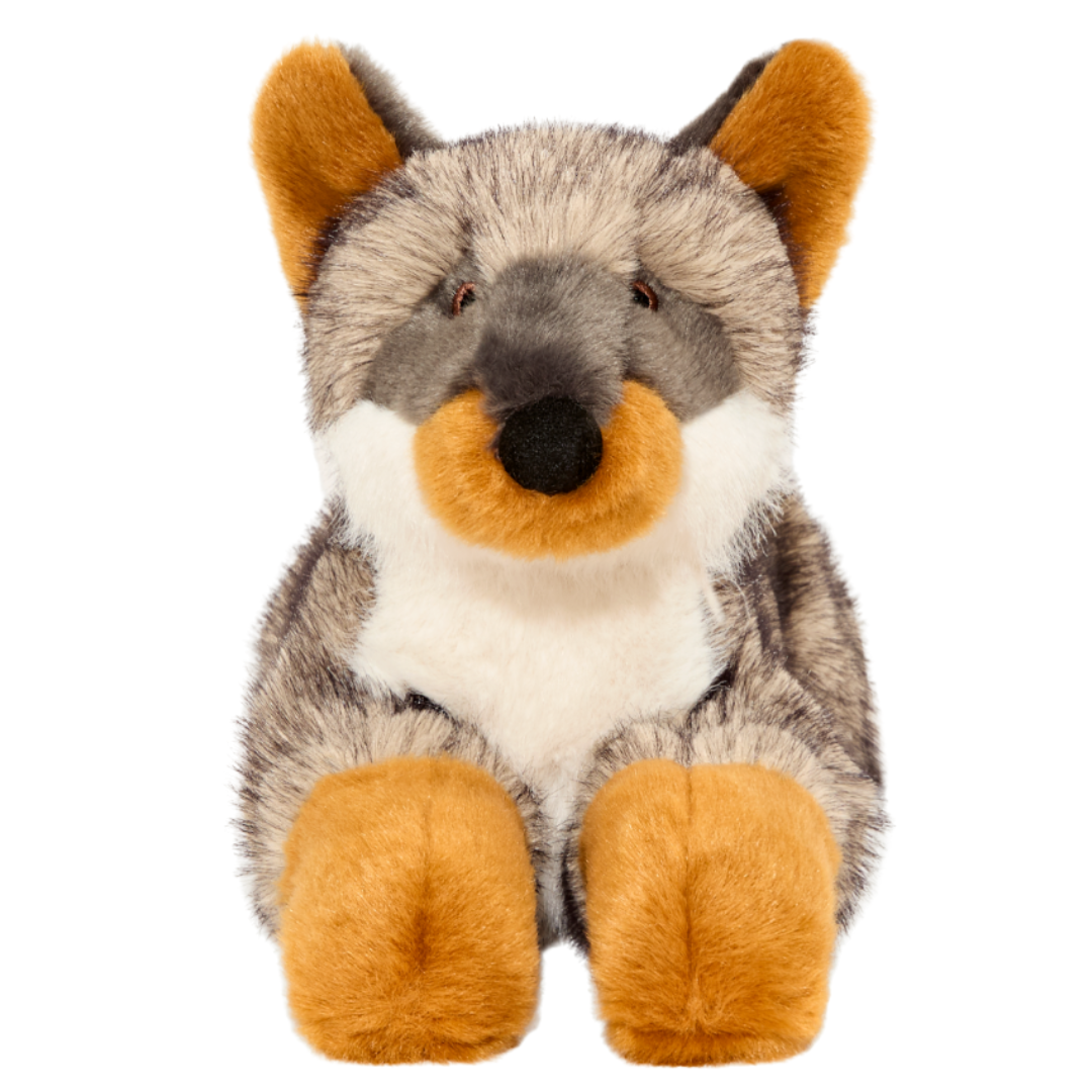 Front view of Fluff & Tuff Sterling the Fox dog toy showcasing premium plush fabric, embroidered eyes, durable craftsmanship, and a playful design ideal for dogs who enjoy gentle play and snuggling.