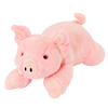 Close-up of Petey the Pig plush dog toy featuring ultra-soft premium fabric, reinforced Tuffweb™ mesh lining, embroidered safety details, non-toxic filling, and a durable farm-inspired design perfect for fetching, carrying, cuddling, and interactive play.