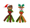 KONG Holiday Wubba dog toy with assorted festive characters – a squeaky tug-and-toss toy featuring long floppy tails that spark shaking and fetching instincts, reinforced durable fabric gentle on teeth, available in Small and Large sizes as a reindeer, bear, or Santa surprise