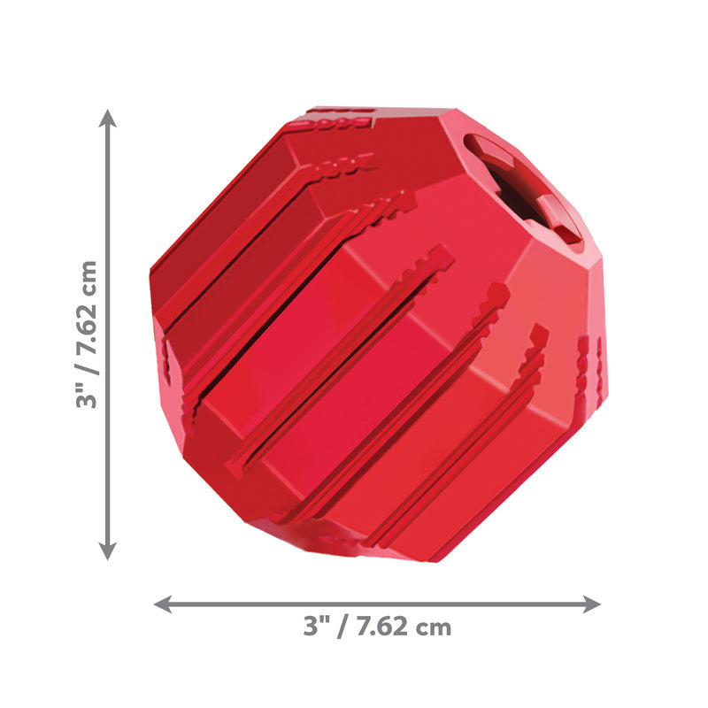 Image showing Kongs stuff a ball showing the dimensions on how the toy is 3