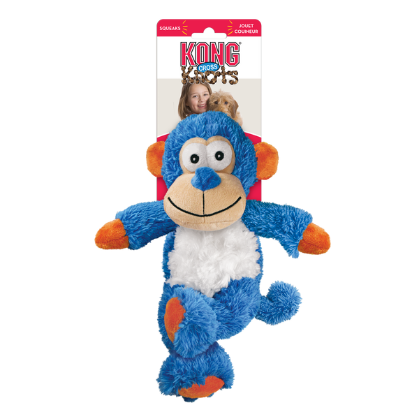 "Kong Cross Knots Monkey - front view showcasing its adorable design with crossed legs and a playful face."