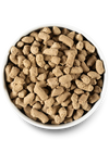 Close-up of Open Farm's freeze-dried raw beef dog food in a bowl for optimal feeding and nutrition.