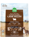 Front of Open Farm Pasture-Raised Lamb Freeze Dried Raw, featuring New Zealand lamb and organic superfoods for dog health.