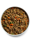 Close-up of Open Farm Gently Cooked Puppy Recipe showing its soft, slow-cooked texture packed with fresh proteins and veggies.