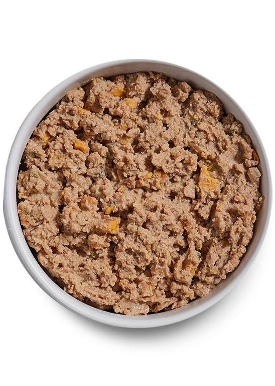 Close-up of Open Farm Pâté, showcasing its smooth texture and savoury appearance.