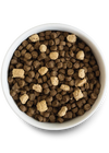 An image of the kibble close up: "Close-up of Open Farm Ancient Grain RawMix - Tide & Terrain dog food kibble, showcasing texture and quality."