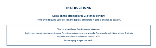 Adored Beast Yeast Beast Spray: Image illustrating the proper application of the spray for soothing itchy skin and preventing yeast-related infections in pets.