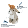 Tall Tails 8” Animated Jackalope Plush Toy with squeaker sewn securely into a pouch, reinforced mesh fabric for longer play