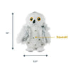 Tall Tails Animated Snow Owl Plush Toy shown with 8” x 5.5” dimensions, perfectly sized for small to medium dogs who love interactive play and comfort.