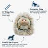 Tall Tails Mini Hedgehog Plush Dog Toy with benefits including calming Real Feel Fabric™, squeaker for auditory stimulation, and small 5” size for tiny mouths.