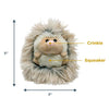 Tall Tails Mini Hedgehog Plush Dog Toy displayed with 5” dimensions, highlighting its lightweight, portable size ideal for gentle play and snuggling for small dogs.