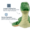 Tall Tails 13” Nessie Plush Dog Toy with squeaker sewn securely into a pouch, reinforced mesh fabric for longer-lasting play, and eco stuffing from recycled bottles.
